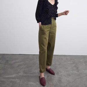 MADEWELL Paperbag Tapered Pants Olive Green
